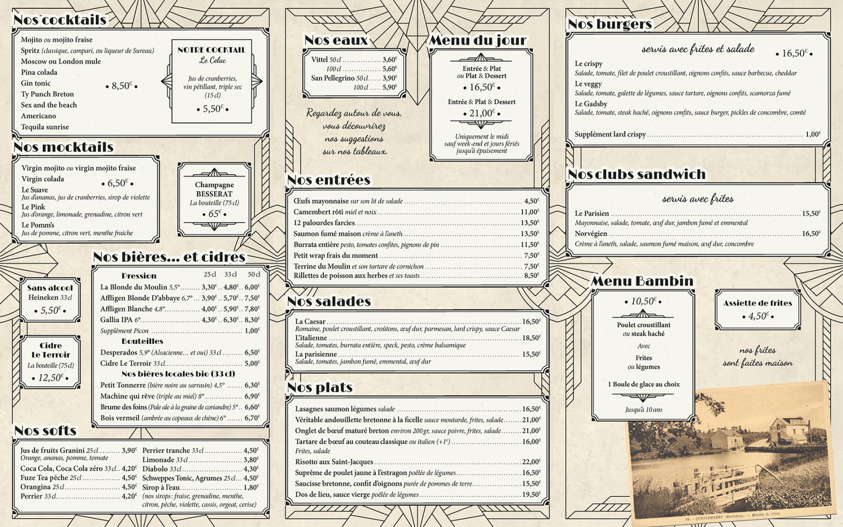 Carte du restaurant